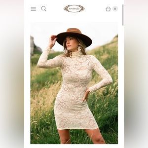 Joyfolie Samara Dress in Ecru